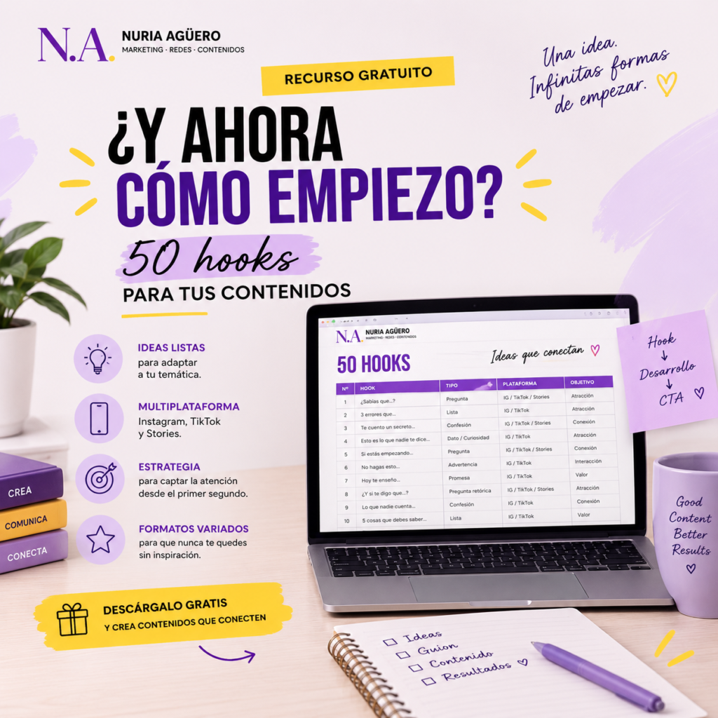¿Y AHORA CÓMO EMPIEZO? - 50 Hooks para tus contenidos