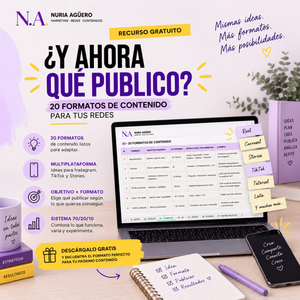 ¿Y AHORA QUÉ PUBLICO? - 20 formatos de contenido para tus redes